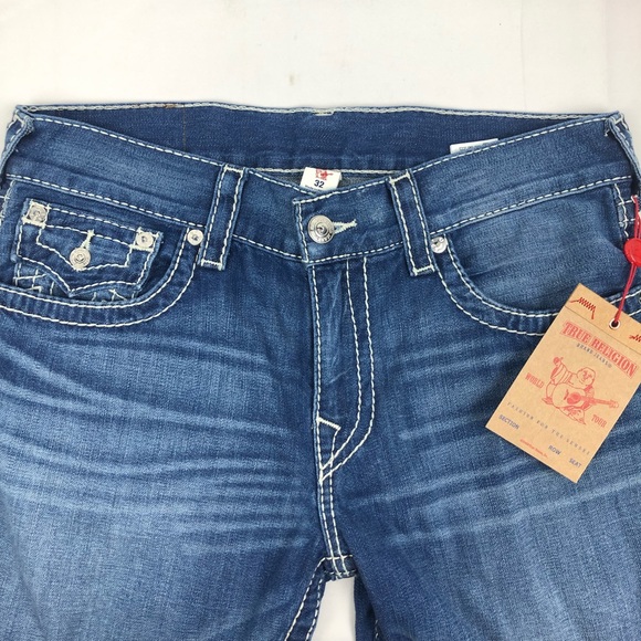 True Religion Straight Flap Natural Bit T Jeans - Picture 3 of 7